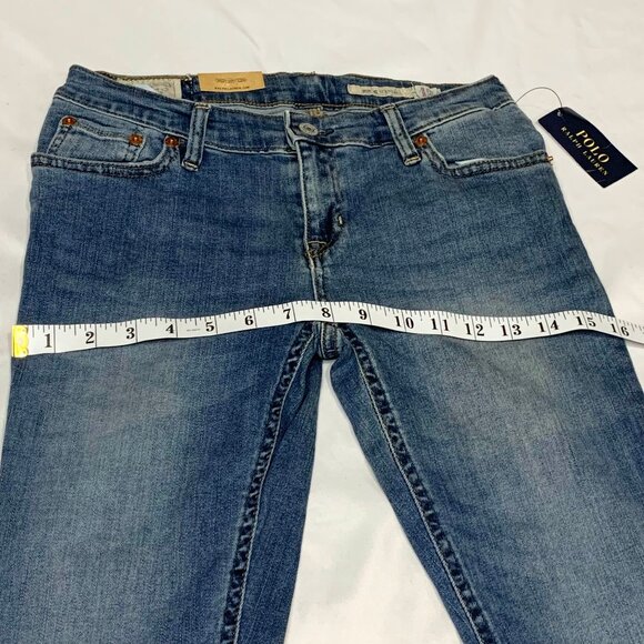 NWT VTG Y2K Polo Ralph Lauren Jeans Women's XS Blue Bowery Straight Low Rise - Picture 11 of 14